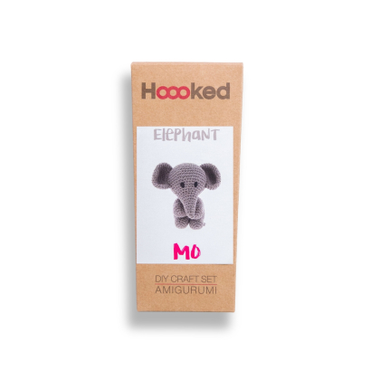 DIY Crochet Kit Elephant Mo Eco Barbante Taupe