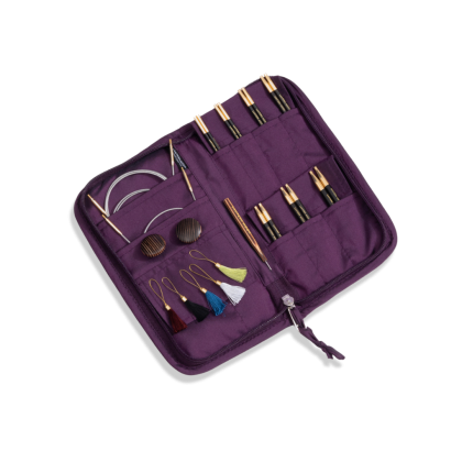 Ebony Bliss - Set mit kurzen Nadelspitzen (7 Paar, 10 cm) und Zubehör