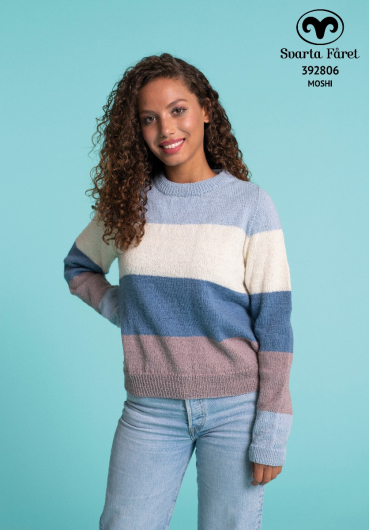 Gestreifter Pullover mit Sattelschulter