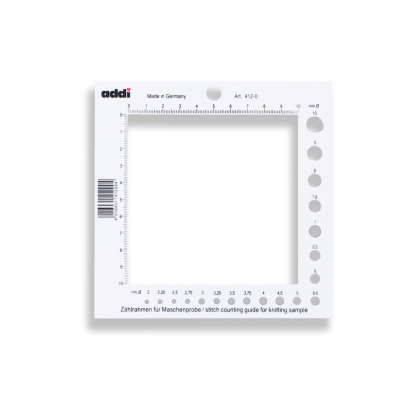 Zählrahmen für Maschenproben mit Nadelmaß