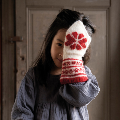 Järnblomma - Kinderfäustlinge mit Binge-Muster