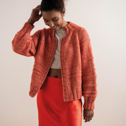 Astoria - Raglan-Cardigan mit Strukturmuster