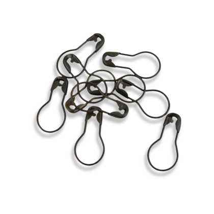 Maschenmarkierer mit Verschluss aus Metall, 10 Stück Schwarz