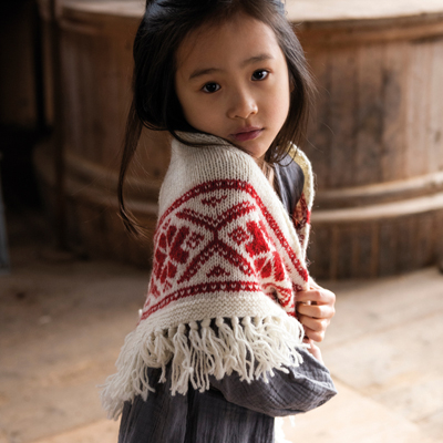 Järnblomma - Winterschal mit Binge-Muster für Kinder