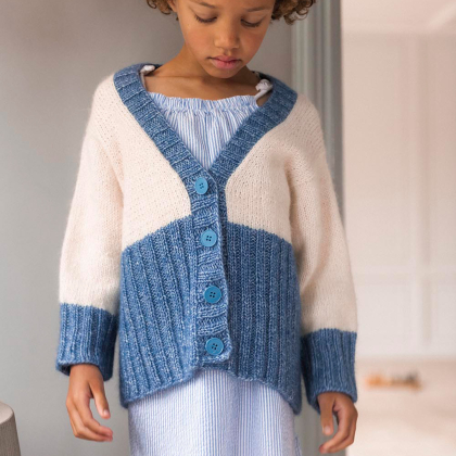 Fårö - Kinderstrickjacke mit langem Bund