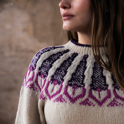Härd - Damenpullover mit gemusterter Schulterpasse