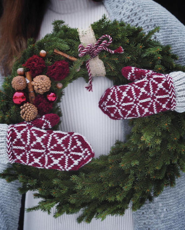 Julvanten 2023 - Gemusterte Fäustlinge