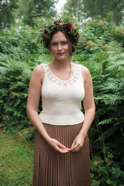 Midsommarkrans - Top mit Blattmuster