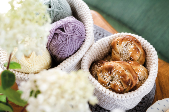 Vanilj - gehäkelter Korb