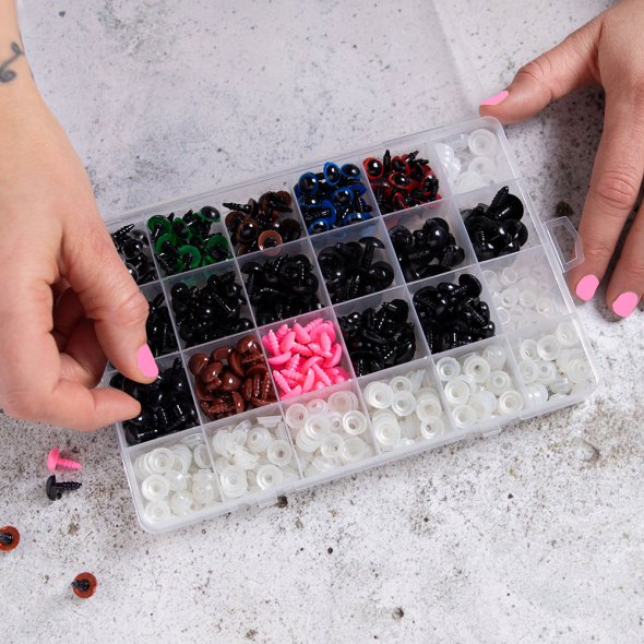 280 Augen und Nasen für Häkel-/Strickfiguren (560 Einzelteile)