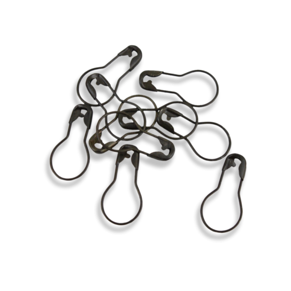 Maschenmarkierer mit Verschluss aus Metall, 10 Stück Schwarz