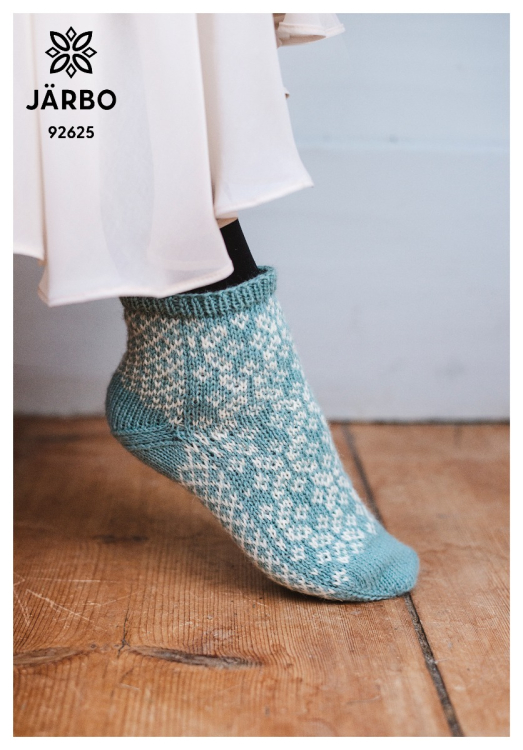 Järboros - Gemusterte Socken mit Nachtragsferse