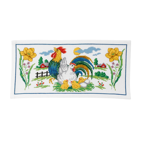 Hühnerfamilie - Stickbild