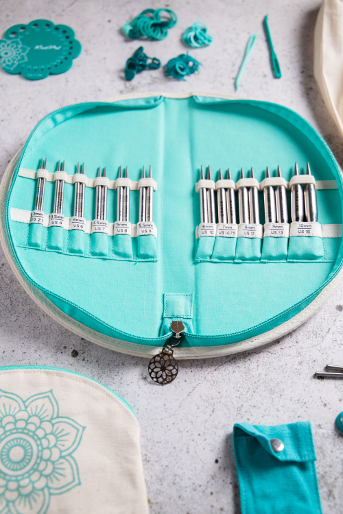 Mindful Warmth - Set mit kurzen Nadelspitzen (11 Paar) und Zubehör