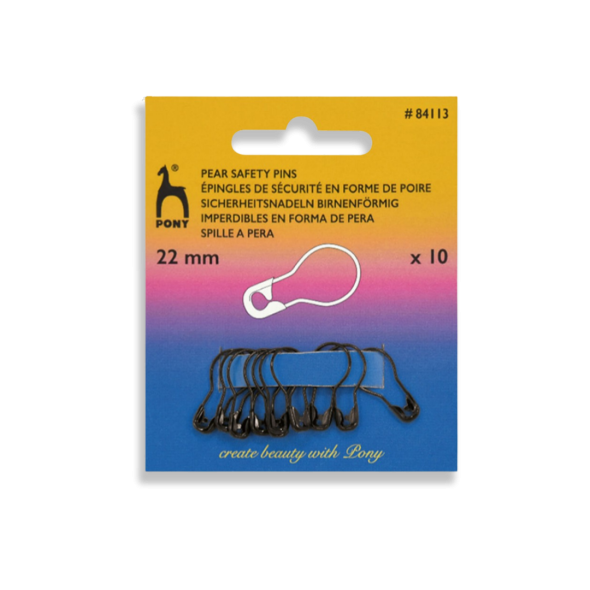 Maschenmarkierer mit Verschluss aus Metall, 10 Stück Schwarz